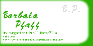borbala pfaff business card